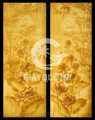 Tranh Giay Dua - Hoa sen và câu chuyện tiền kiếp của đức Phật
