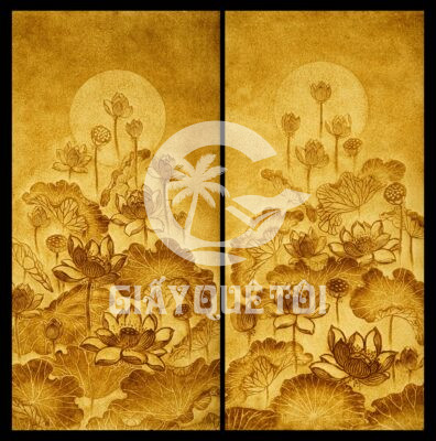 Tranh Giay Dua - Hoa sen và câu chuyện tiền kiếp của đức Phật